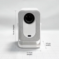 Mini Proyector Portátil con Batería, WiFi, Enfoque Automático, Corrección Trapezoidal, Compatible con 4K, Reproductor Multimedia para Cine en Casa