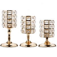 Candélabre en cristal pour table de banquet de mariage, porte-bougie en fil de fer, haute qualité, durable, moderne, doré, sans électricité
