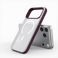Coque de téléphone transparente anti-jaunissement, effet givré, magnétique, avec anneau métallique, compatible charge sans fil, antichoc et étanche (TPU+PC+Anneau Métallique)