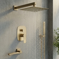 Système de douche mural chromé moderne 3 voies avec mitigeur et kits de douche pour hôtels et salles de bain