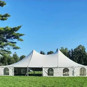 Commercial outdoor sun shade 12mX18m aluminum pole trade show arch tent high frame luxury wedding tent