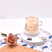 Verre à whisky en verre pétales de fleurs de style japonais en gros, mini-tasse à vin et petite tasse à café pour spiritueux