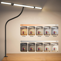 Lampe de table ovale LED moderne de luxe avec bras flexible à 360° et pliable à 180°, alimentation CA, télécommande, pour bureau et ordinateur