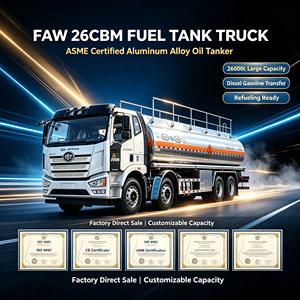 Camion-citerne FAW 8x4 en alliage d'aluminium certifié ASME pour le transport de carburant, diesel, essence, pétrole, huile, camion-citerne de ravitaillement à vendre - Product Image 1