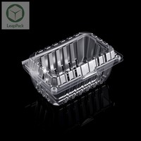 Boîte en plastique rectangulaire transparente en PET gaufré jetable pour l'emballage des fruits, épaisseur 0,35 mm, type clamshell