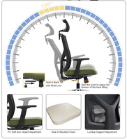Chine Mobilier de chaise de bureau au design moderne pour le travail de bureau Chaise de bureau ergonomique pivotante à dossier haut en maille avec appui-tête