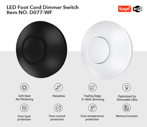 Geniş Voltaj Aralığı 110V-240V 50W 100W Düğmeli Ayaklı Kablolu Tuya Wifi Zemin Lambası Akıllı Ayak Kumandalı Dimmer Anahtarı - Product Image 6