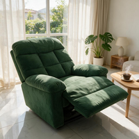 Fauteuil inclinable manuel extensible en velours, idéal pour la détente, canapé une place pour salon, mobilier adapté aux personnes âgées