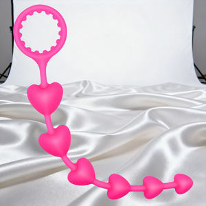 Ensemble de perles anales en silicone, perles d'entraînement anale avec anneau de sécurité, flexibles, sûres pour le corps, de qualité médicale, étanches - Product Image 3