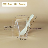 Élégant bol à dessert en verre trapézoïdal incliné de 60 ml, en plastique PS transparent, pour les présentations de buffets et de réceptions de mariage