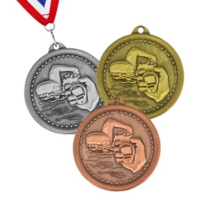 Médailles et trophées pour le marathon, le musculation, le pickleball, avec des motifs animés de joueurs de Muay Thai, des rubans thaïlandais, des logos amusants et des éléments en métal. - Product Image 2