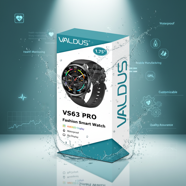 VALDUS Private Label Smart Electronics Manufacturer AMOLED Screen Blood Pressure Blood Oxygen Monitoring VS63 PRO Smart Watch