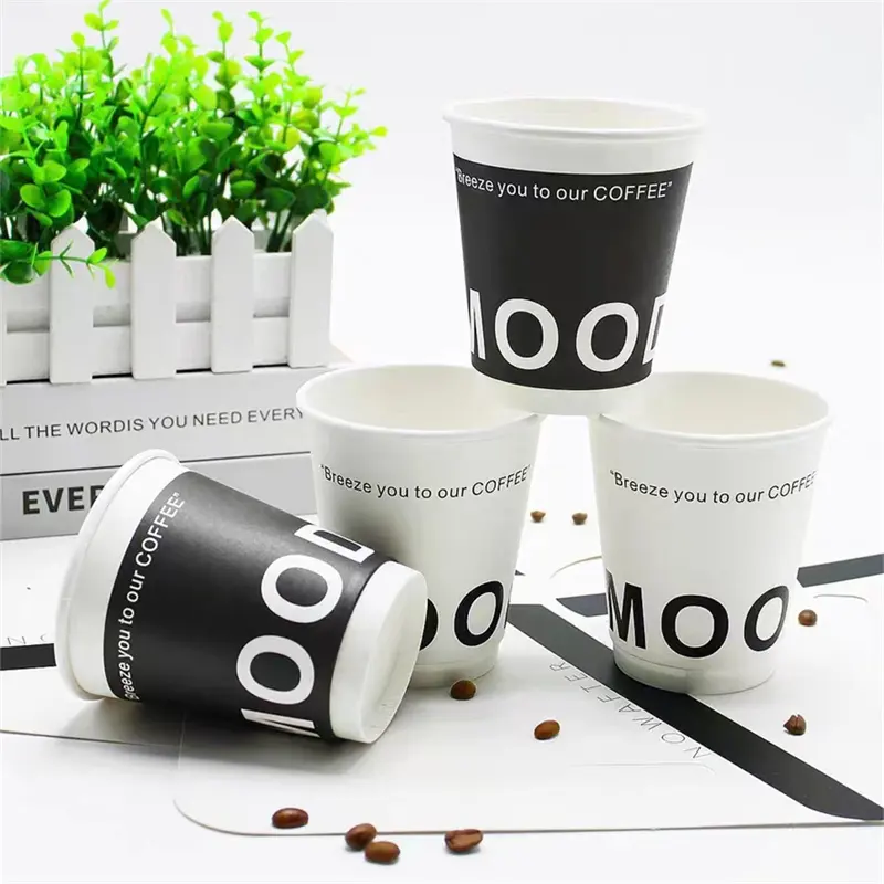 food grade corrugated cardboard double wall paper cup takeout coffee cup with lids