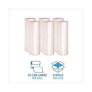 Boardwalk 385822 High-Density Can Liner 38x58 60gal 19 Mic Equiv. Natural 25 <b>Bags</b> Per Roll Case of 6 Rolls <b>Household</b> <b>Trash</b> <b>Bags</b> - Product Image 2