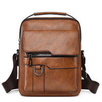 Sac bandoulière élégant en cuir PU léger et grande capacité, sac minimaliste pour homme