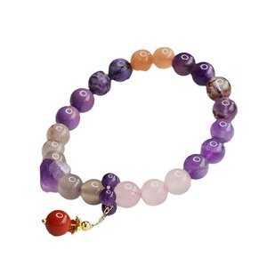 สร้อยข้อมือคริสตัลไฟสีม่วงธรรมชาติ 9 เม็ด ประดับด้วยลูกปัดอเมทิสต์ เครื่องรางนำโชคสำหรับผู้หญิง ปีนักษัตรมังกร เครื่องประดับ - Product Image 4