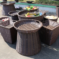 Supermarkt Rotan Regeling Fruit Display Mand, Collectie Doos Fruit Winkel Stapel Hoofd Mand Commerciële Display Mand