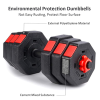 Ensemble d'haltères hexagonales réglables 2 en 1 en fonte - Équipement de musculation durable pour la salle de sport