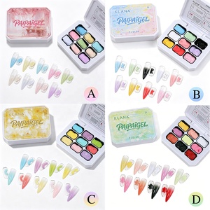 KLANA Nuevo Set de Gel para Uñas HEMA/TPO Free, 9 Colores, Paleta de Gel Ombre Pat Pat, Textura Sólida, para Escuelas de Uñas - Product Image 1
