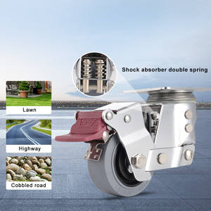 Produto barato 360 ° Rotação Silenciosa 3 Polegada 4 Polegada 5 Polegada Médio Dever Choque Absorvente de Aço Inoxidável Rodízios Rodas - Product Image 2