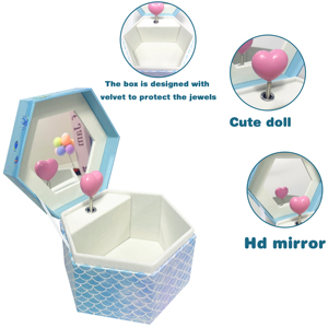 Caja Musical de Papel Hexagonal Hecha a Mano con Manivela Yiyu, para Guardar Joyas, con Logotipo y Sonido de los Años 30, en Oferta - Product Image 2
