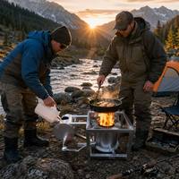 Réchaud multi-combustibles à huile usagée, portable, en fonte, brûleur robuste, haute puissance, à air forcé, pour cuisson et chauffage en extérieur et camping