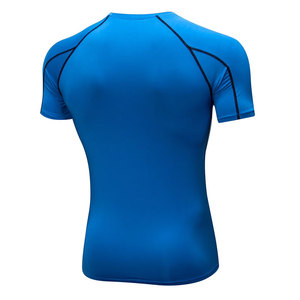 Best Supplier Premium Men's Short Sleeve Compression Shirts-Eco-Friendly Quick Dry Breathable Spandex/Polyester Fitness Wear - Product Image 2