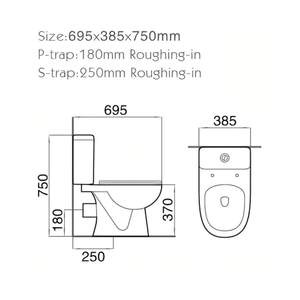 <span class=keywords><strong>WC</strong></span> moderne éco-responsable à deux pièces en céramique ronde avec siphon en P pour hôtel, salle de bain, <span class=keywords><strong>WC</strong></span> - Product Image 2