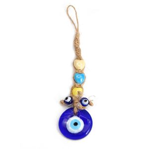 Colgante de Pared de Cuerda Trenzada con Borla de Cuentas Coloridas y Ojo Turco de Cristal Azul para Decoración del Hogar, Sala de Estar y Coche - Product Image 5