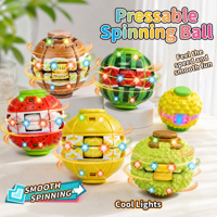 Balle Fidget Spinner à Pression avec Lumières et Motifs Fruités, Jouet Anti-Stress et Anti-Anxiété, Spinner de Bureau pour Enfants et Adultes