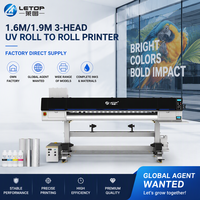 LETOP 1.6M 1.9M Printer Inkjet UV Roll to Roll 3-Head Multicolor Mesin Cetak Stiker Vinyl Banner