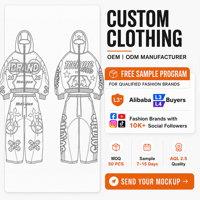 L3+ Buyers Free Sampling One Stop Manufacturing Applique Embroidery LOGO Heavyweight Cotton Tracksuit for Ins Influencer Brand