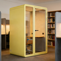 Bureau mobile moderne insonorisé, structure en acier, conception modulaire extensible, pour bureaux, maisons, streaming en direct