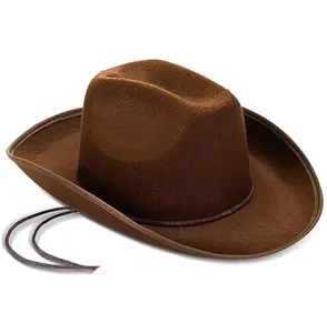Yetişkinler için ucuz parti kovboy şapkası başlık şerif Rodeo Rider vahşi batı kostüm karnaval tema parti keçe kovboy şapkası