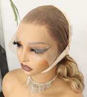 Densité 300% Ombre # Perruques de cheveux humains blondes 613, ondulées, 20 pouces, avec dentelle frontale HD transparente 13x4, cheveux Remy pour femmes