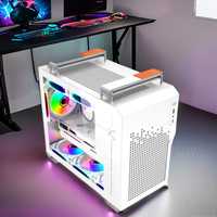 Casing Komputer ZeroMaster X300 Full Tower Aluminium dengan Sisi Kaca Temper, Pendingin Air 240 untuk Motherboard M-ATX/ITX, 4 Slot PCI