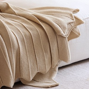 <strong>Autumn</strong> Nordic Solid Color Jacquard 100% Acrylic Thick Knitted Blanket Super Soft and Warm Luxury <strong>Throw</strong> for Bed Sofa - Product Image 4