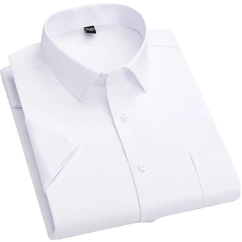 Men's summer daily wear business casual elastic non iron short sleeve shirt thin shirt elastic anti wrinkle business men's wear