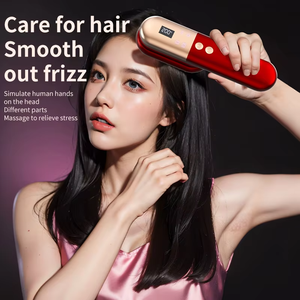 Peine Alisador de Cabello Inalámbrico Recargable por USB, Mini Peine de Masaje Inalámbrico <span class=keywords><strong>con</strong></span> Luz Roja para Mujer, Mango de Plástico, Nutrición - Product Image 4