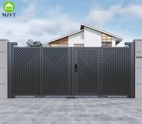Portail de cour en aluminium, portail à cantilever pour allée, portail électrique pliable pour villa, design