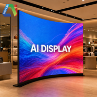 Layar LED Lengkung Portabel 8K untuk Dinding Video, Panel Fleksibel P2P2.5, 7680Hz, Tampilan Terang di Bawah Sinar Matahari