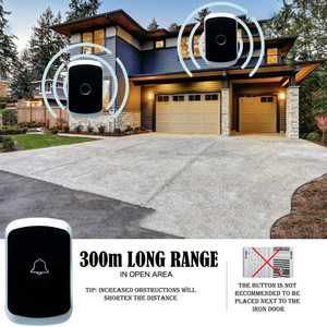 Trong nhà <span class=keywords><strong>Receiver</strong></span> 5 có thể điều chỉnh khối lượng 60 nhạc chuông 300m phạm vi IP44 không thấm nước không dây ngoài trời chuông cửa - Product Image 4