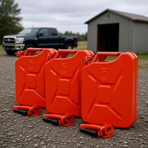 Bidon à essence en acier rouge 20 litres 5 gallons avec bec verseur flexible, jerrycan portable pour voitures, camions et équipements - Product Image 2