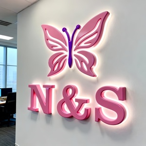 Tùy Chỉnh 3D Kim Loại Acrylic <span class=keywords><strong>LED</strong></span> Kinh Doanh Đăng Ký Miễn Phí Thiết Kế Ngoài Trời Bảng Quảng Cáo Chiếu Sáng Logo Kinh Doanh Chiếu Sáng Trang Trí - Product Image 3