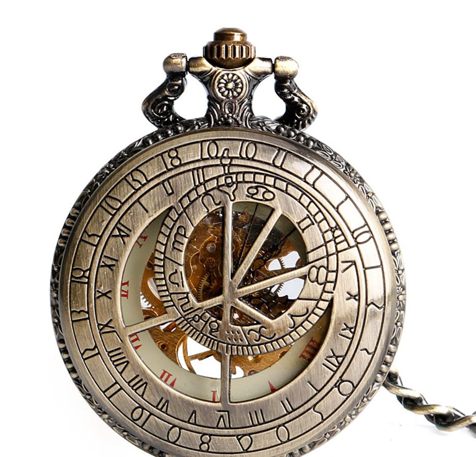 Прага антикварные ручные механические карманные часы с полым скелетом в римском стиле