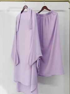 Muslim Türkei Dubai Pakistan Frauen kleidung Bescheidene Khimar <span class=keywords><strong>Hijab</strong></span> Abaya zweiteilige Set Islam Frauen kaddis che Kleidung - Product Image 2