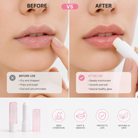 Kousen Waterdichte Natuurlijke Ingrediënten Veganistisch Roze Zonnescherm Lippenbalsem Tubes Honing Fruit Smaak Spf Bijenwas Lippenbalsem Pakket
