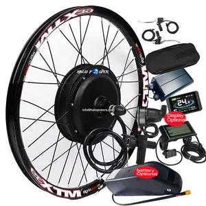 Kit de conversão para bicicleta elétrica, 48v, 52v, 500/1000w, 1500w, 2000w, 3000w, peça bldc mtb, bicicleta elétrica e ebike, com opção de bateria