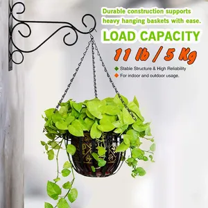 ガーデンランタン植木鉢装飾用の頑丈な吊り下げ植物ブラケットウォールマウント耐久性のある防錆植物ハンガーフック