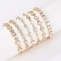 ZYO Vente en gros Plaqué or 18 carats Zircon Cubique Laiton Pro Mayor Pulsera De Mujer Bijoux de mode Personnalisé Diamant CZ Bracelet pour femme